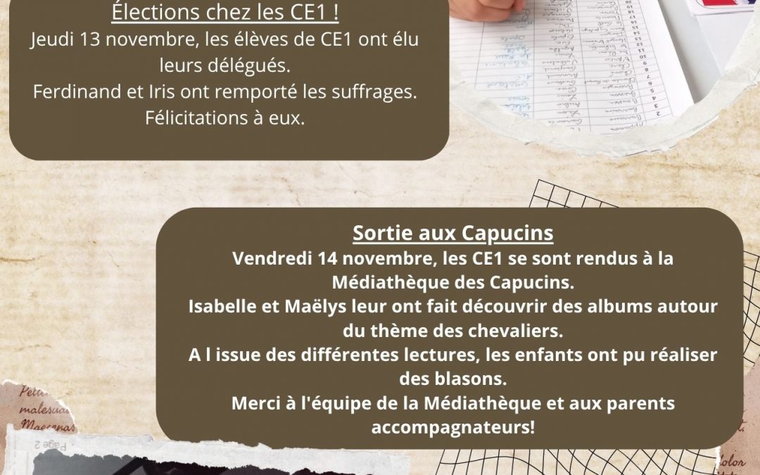 Quelques activités de la classe de CE1